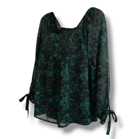 Isabel Maternity by Ingrid & Isabel Tops - Isabel Maternity by Ingrid & Isabel Green Floral Long Sleeve Blouse – xs